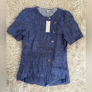 Blue Button-Up kids Top